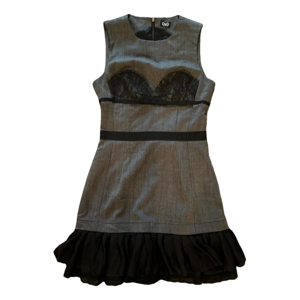 Dolce and Gabbana Grey Lacey Mini Dress